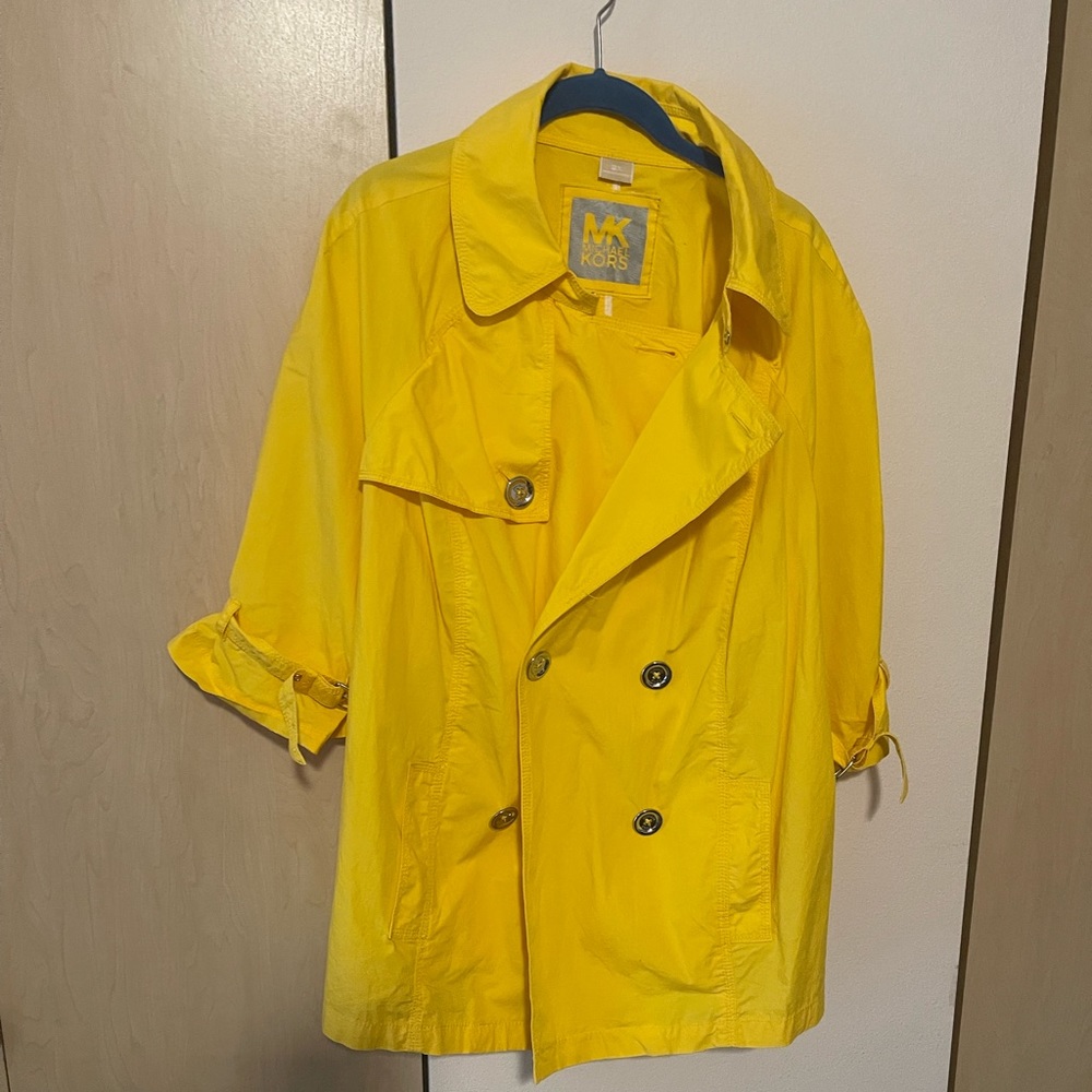 Michael Kors Bright Yellow Double-Breasted Trench Coat